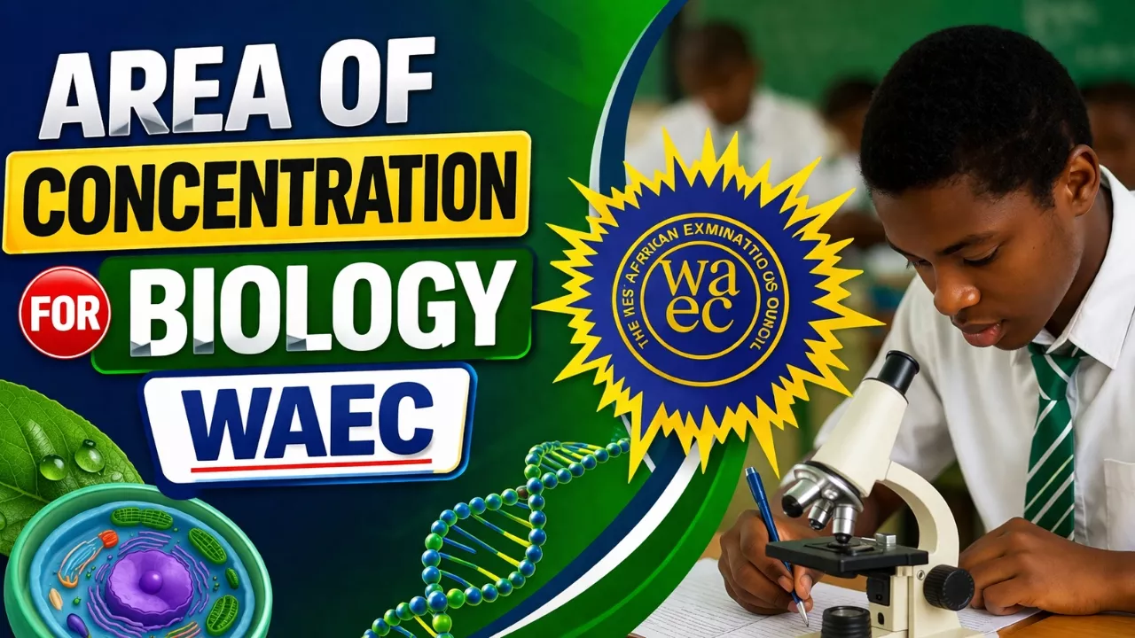 Area Of Concentration For Biology WAEC 2026