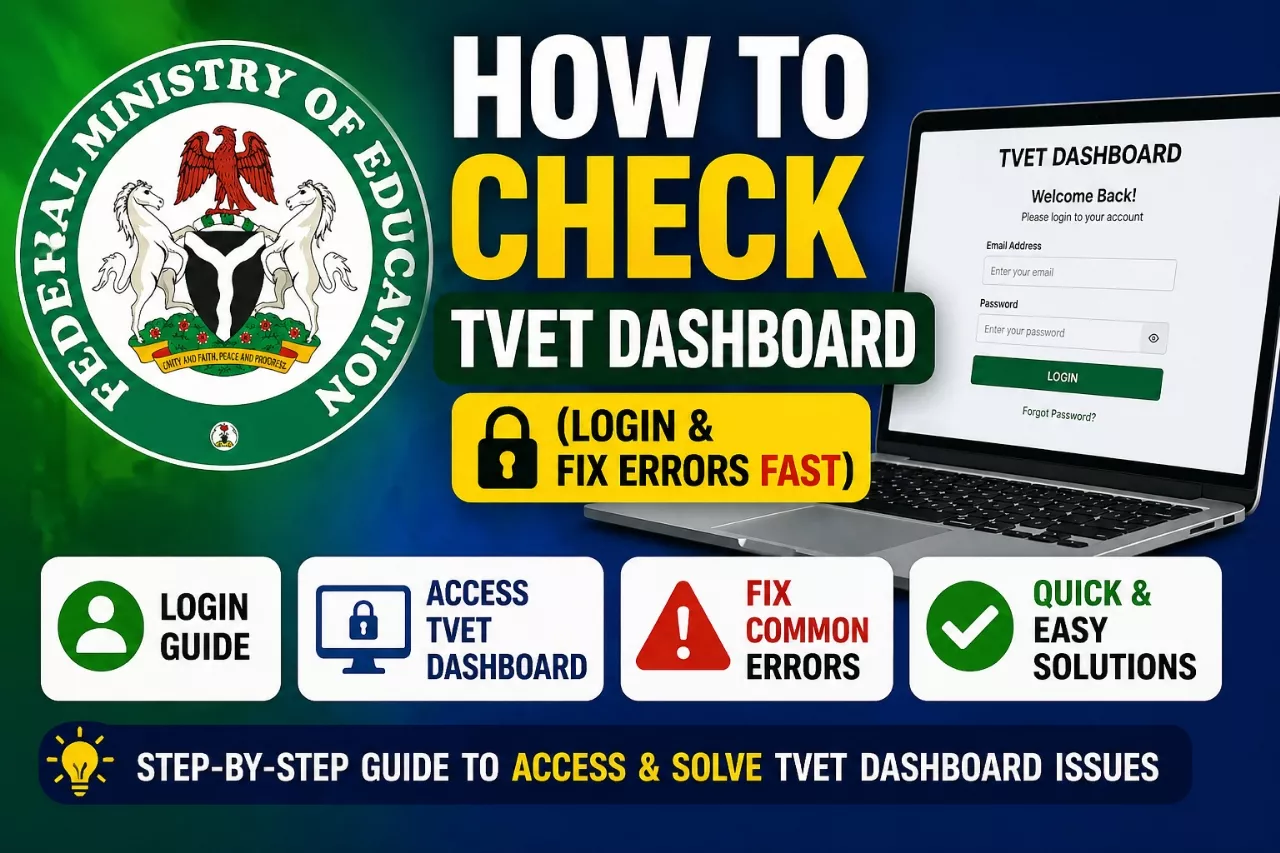 How to Check TVET Dashboard 2026 (Login & Fix Errors Fast)