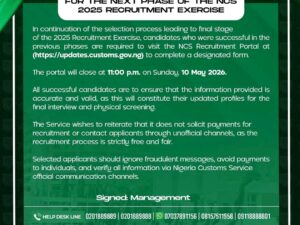 Nigeria Customs Final Screening Update 2025