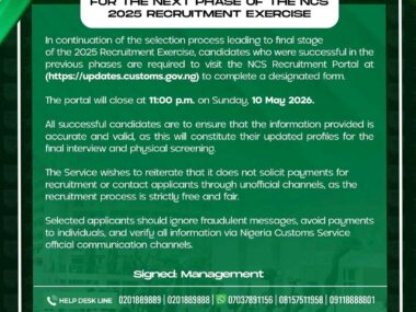 Nigeria Customs Final Screening Update 2025