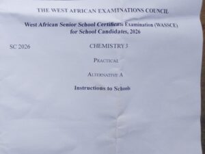 WAEC 2026 Chemistry Practical Specimens 2026