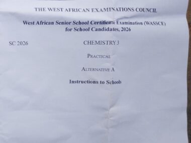 WAEC 2026 Chemistry Practical Specimens 2026