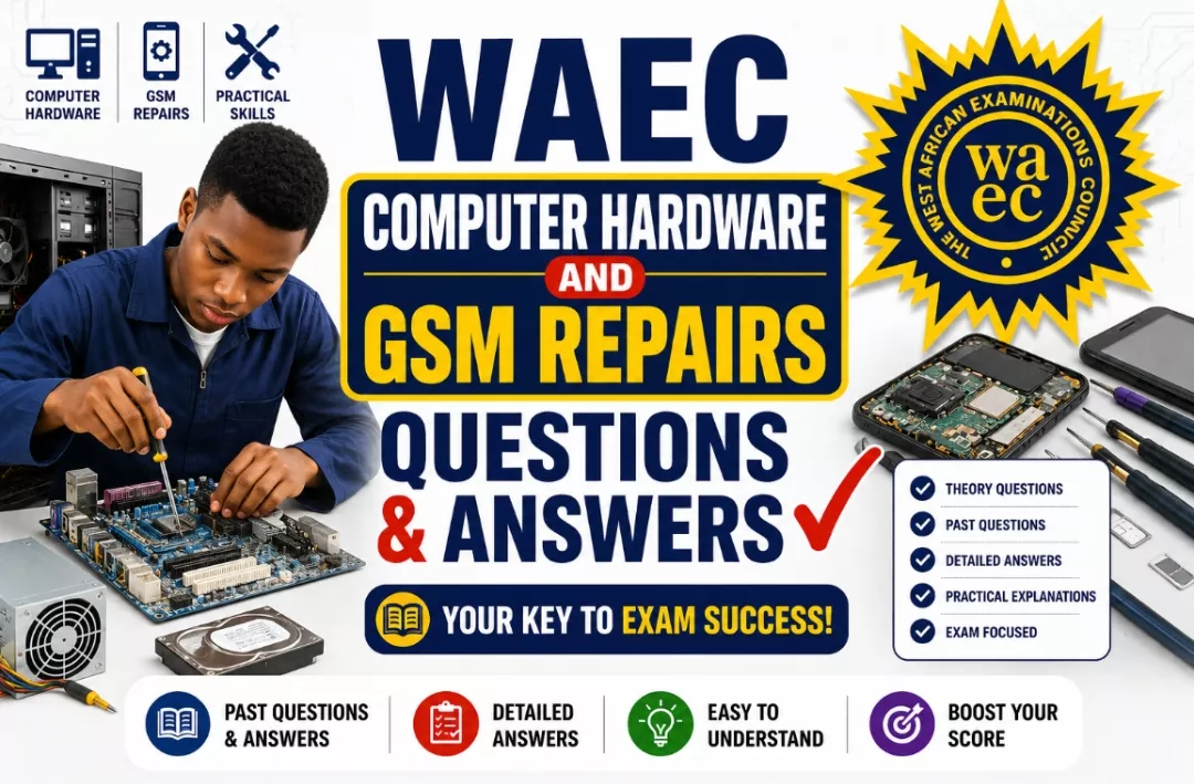 WAEC Computer Hardware and GSM Repairs 2026 Questions And Answers