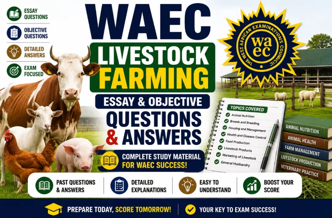 WAEC Livestock Farming Essay And Objective 2026 Questions And Answers