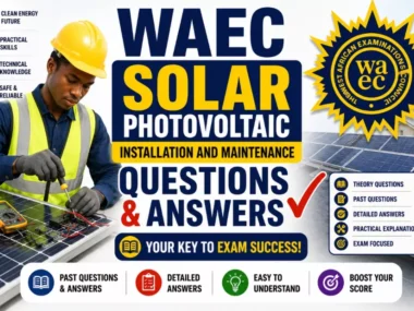 WAEC Solar Photovoltaic Installation and Maintenance 2026 Questions And Answers