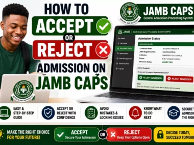 How To Accept or Reject Admission on JAMB CAPS 2026