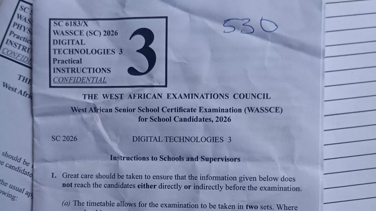 WAEC Digital Technologies Practical Instructions and Requirements 2026